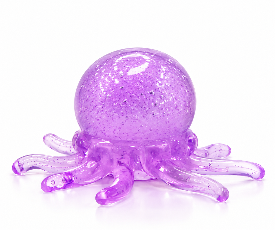 Purple Jelly Octopus Squishy – Mini Sensory Fidget Toy